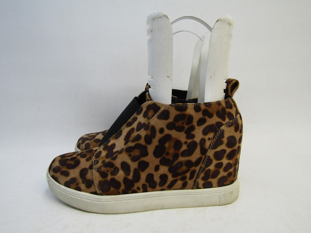 Torrid Women Size 9.5 W Brown Cheetah Print Zip Hidden Wedge Ankle Fashion Boots